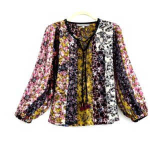 Anthropologie Daniel Rainn Boho Embellished Blouse Petite Small
